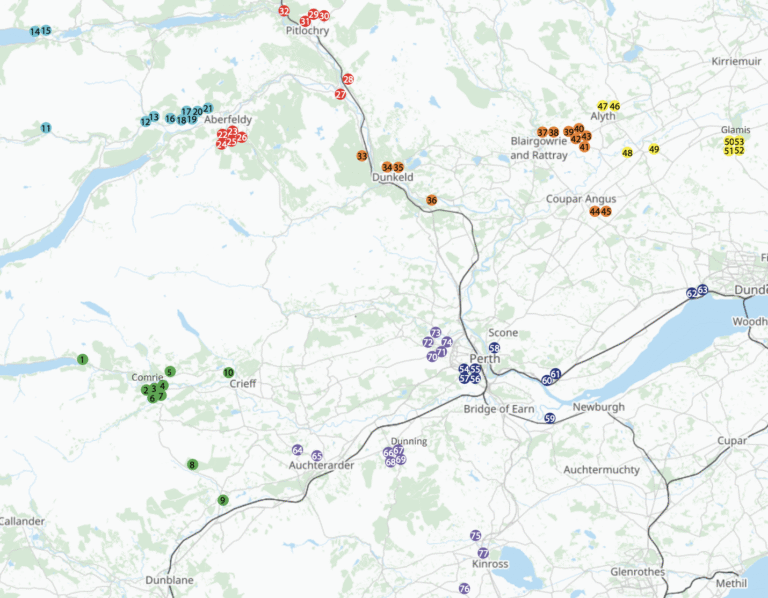 Perthshire Map - all routes
