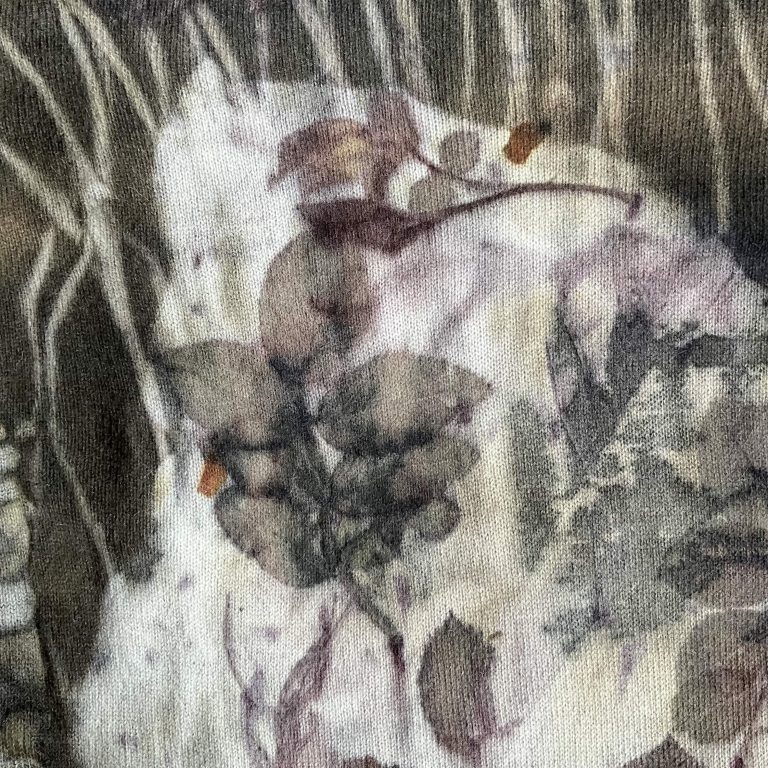 ecoprinting on cashmere