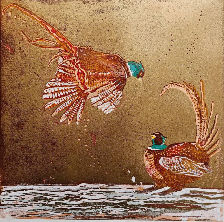 119 Pheasants Fighting 768x761
